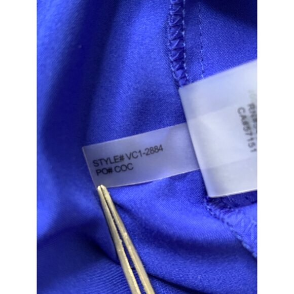 Vince Camuto 2P Tie Neck Flutter Sleeve Blue Mini Dress $138 8744 Chiffon - Picture 12 of 12